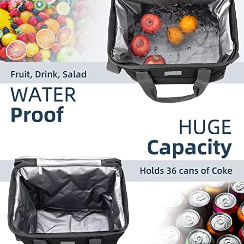 Vuudh Bolsa de refrigerador dobrável - 36 pode lanchonete isolado, bolsa portátil à prova de vazamentos para camping, piquenique,