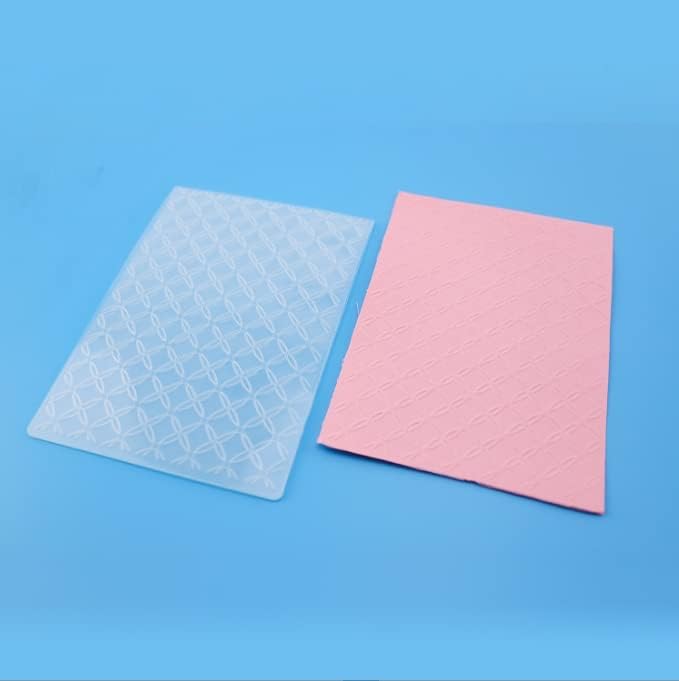 Wooyangfun 1pc Diamond Grid Background Pastas de relevo para fabricação de cartões de cartão e outros artesanato em papel, 11x16cm