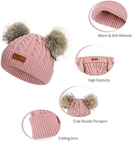 Tendências americanas chapéus de bebê gorros para meninas chapéu infantil de inverno com pom pom malha