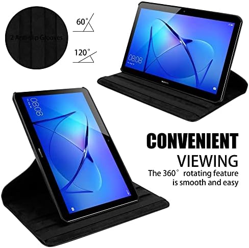 Caixa de comprimido Cadorabo Compatível com Huawei Mediapad T3 10 em Elder Black - Cover de proteção ao estilo de livro