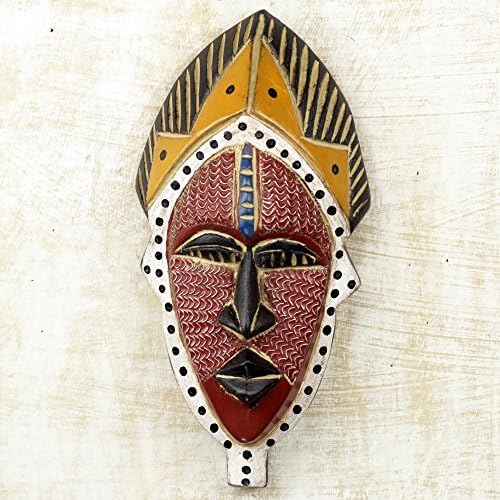 Novica Decorative Wood Máscara Gana, Multicolor 'Ayomide'