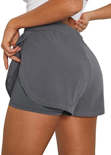 Xieerduo Women's 2 em 1 shorts de corrida Athletic Workout Gym Hucking With Pockets Liner Rick Dry Dry