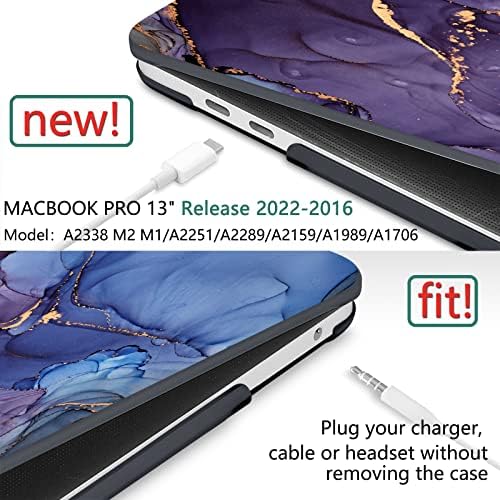 Dongke MacBook Pro 13 polegadas Caso 2023 2022 2021- Release M2 A2338 M1 A2251 A2289 A2159 A1989 A1706 Touch Bar & Touch ID, casca