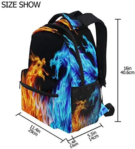 Blueangle Fiery Azure Dragon Printing Computer Backpack - Bolsa da escola leve
