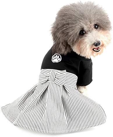 Zunea Dog Small Kimono Costume Vestido japonês formal para cães garotas de algodão macio saia de petinho de cachorro