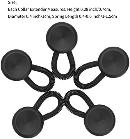 FreeBily 5pcs Elastic Spring Collar Button Extenders Expande Botão de colar de jeans para camisas de vestido Black Black One Tamanho