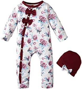 Roupa recém -nascida happidoo roupas de menina de menina de bebê floral macacão de manga longa de manga longa