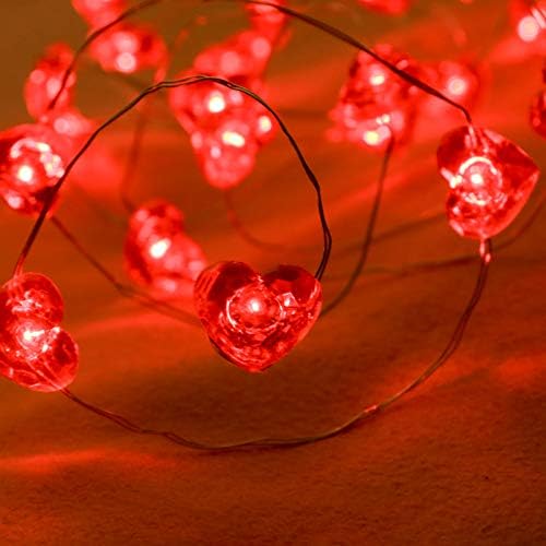 Konsait Valentine Heart String Light, Luzes de decoração de festas do dia dos namorados, bateria operada para janelas