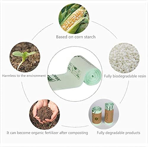 Biodegradável Saco de lixo Pla Sacos de amido de milho desperdiçam alimentos de alimentos à base de plantas e ecologicamente corretas para a cozinha, banheira, escritório, lixo