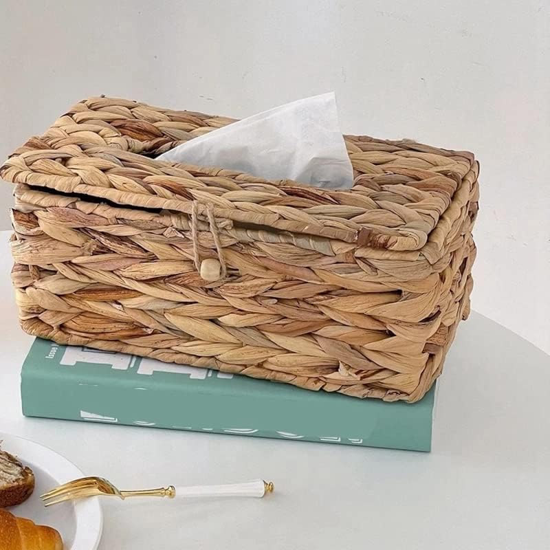 Douba Water Hyacinth tecido de tecido de vime de vime da capa de papel sanitária caixa de estar da família Family Flush