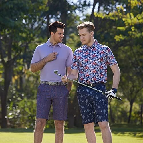 Camisas de golfe para homens Desempenho seco Desempenho de umidade Impressão Casual casual de manga curta Camisa pólo