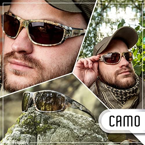 Viols de sol esportivos polarizados para homens - Ótimos para a caça à pesca Camping Camuflagem ao ar livre