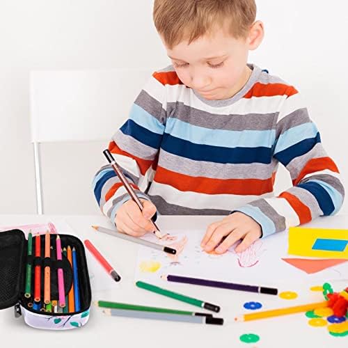 Caixa de caneta de pássaro em árvore de lápis para crianças, organizador de caixas de bolsa de bolsas de escritório, bolsa de lápis portátil 7.5x3x1.5in
