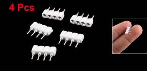 uxcell fêmea para masculino 4 pinos conectores de fio RGB para tiras de LED 5 pcs brancos