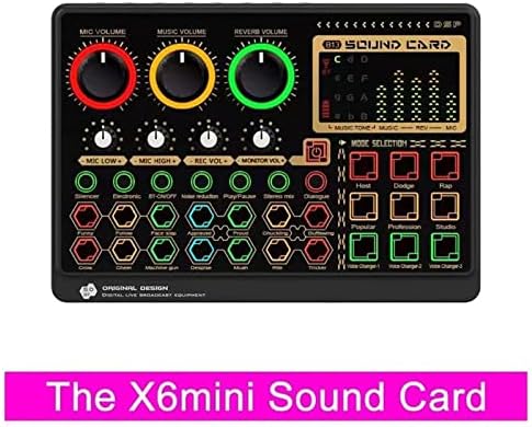 Lhllhl multifuncional cartão de som de áudio Mixer Card 14 Efeitos para gravação de música streaming ao vivo