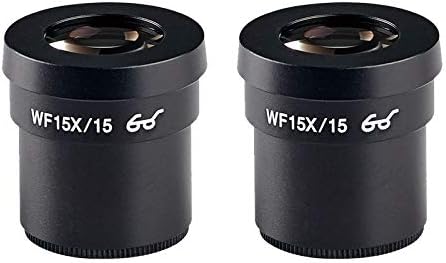 Guoshuche 2pcs wf10x wf15x wf20x wf25x wf30x microscópio ocular compatível com microscópio estéreo em campo largo 20mm 15mm 10mm