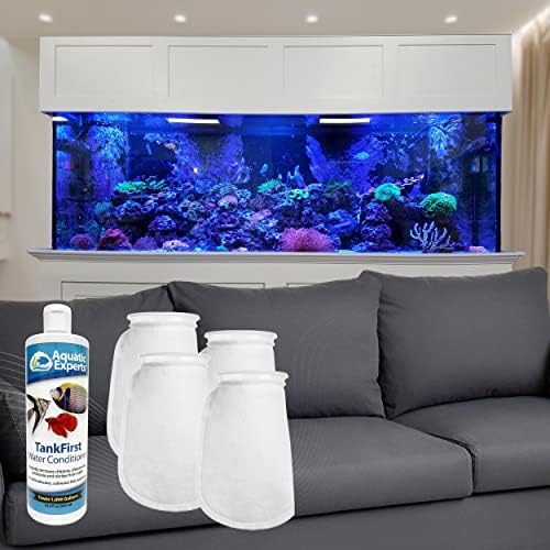 Tankfirst Aquarium Water Conditioner e 4 pacote 4 x8 200 mícrons Filtra de meias de filtro