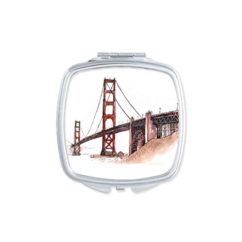 Ponte Golden Gate In America California Mirror Portátil Compact Pocket Makeup Double lides Glass