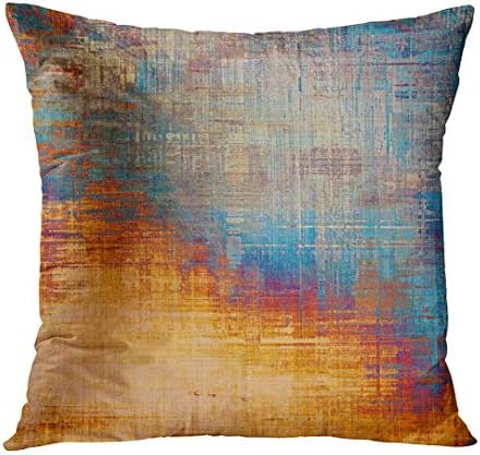 Britises Throw Pillow Covers Decoração de casa Conjunto de 4 travesseiros decorativos de 18 x 18 polegadas de almofada sofá fronhas de sofá -brophases Multi Abstract Blue Orange Pintura