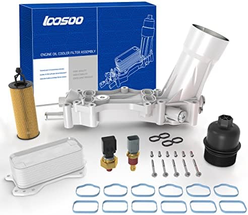 LOOSOO 926-876 Conjunto do resfriador de óleo do motor de alumínio, adaptador de caixa de filtro com sensor de junta