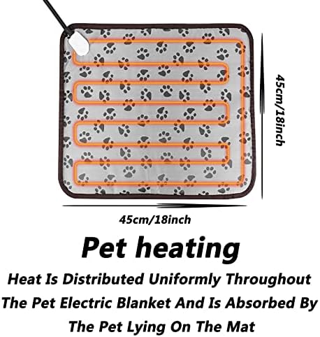 Almofada de aquecimento de animais de estimação do Dokinfish, tapete térmico de cachorro e gato elétrico, aquecimento de temperatura
