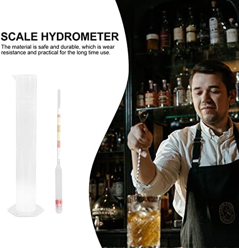 1 conjunto de hidrômetro de vidro Medição de hidrômetro de escala de cilindros Cilindro graduado para cerveja Kit Kombucha Brix Brix Kit de teste de gravidade