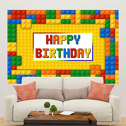 Ticuenicoa 5 × 3ft Game Birthday Game Console Tetris Bonus Level Up Go Win Gin Feliz Aniversário Fotografia Antecedentes Decorações