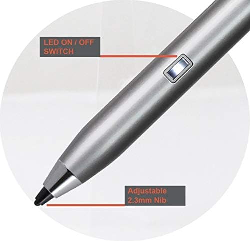 Broonel Silver Point Fine Digital Active Stylus Pen compatível com o Acer Chromebook R13 CB5-312T
