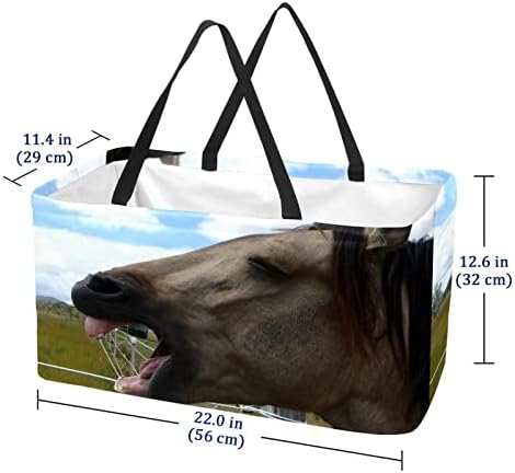 Padrão de cavalo de cesto de compras reutilizável portátil portátil Picnic Grocery Bags Saco de cesta de cesta de lavanderia