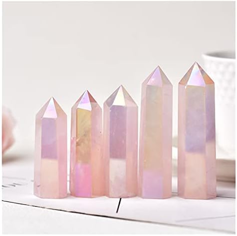 Ertiujg husong319 1pc Cristal natural aura rosa quartzo cura meditação de pedra reiki obelisk quartzo wand para decoração de casa diy presente cristal