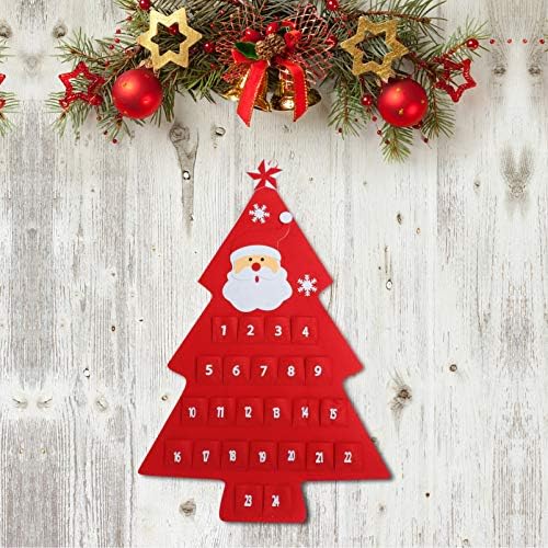 NUOBESTY Papai Noel Ornamentos do Santa Christmas Calendário 2020 3d FELTA Árvore de Natal Haning Calendário de advento