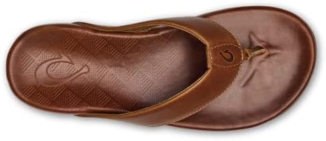 Olukai Auinala sandálias, couro, lâminas leves de flip-flop, palmada moldada por compressão