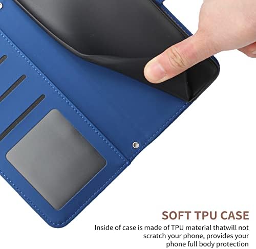 Caixa da carteira XYX Compatível com Huawei P20 Lite, estojo de couro de couro de borboleta PU PU com pulso Strap Kickstand para huawei p20 lite, azul