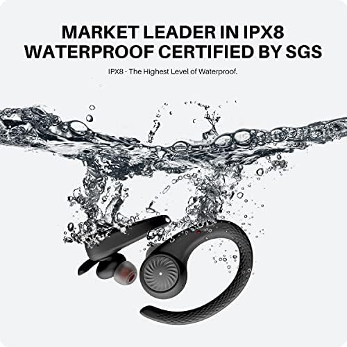 Tribit MoveBuds H1 Earbuds sem fio IPX8 Imperatância d'água por SGS e fones de ouvido de 65h de tempo de reprodução para