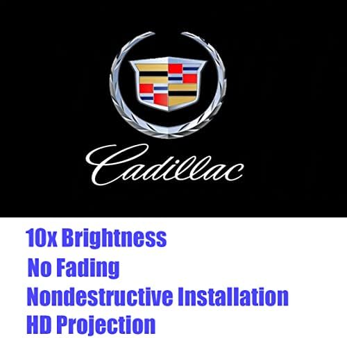 AuetrCls 4pcs Carote da porta do carro Llight Projector, lâmpada de boas -vindas LED LED LED compatível com Cadillac SRX ATS CT6