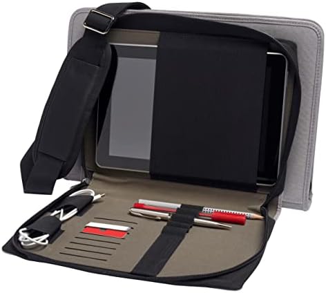 Caixa de mensageiro de laptop de couro cinza Broonel - Compatível com HP Specter X360 15 -DF1010NA 4K 15,6 polegadas laptop
