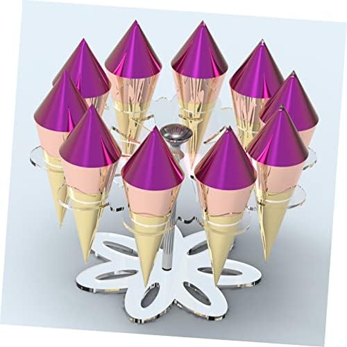 Yardwe Ice Cream Stand Stand Clear Prateleiras de cone de cone para a sobremesa de festas Display Stand French Fry