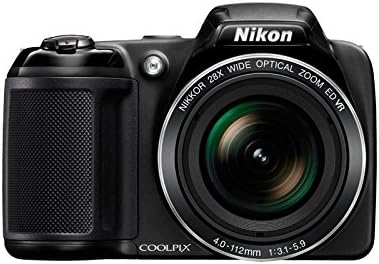 Nikon Coolpix L340 20.2MP Point e Shoot Digital Camera com zoom óptico 28x, cartão de 8 GB e bolsa de câmera preta