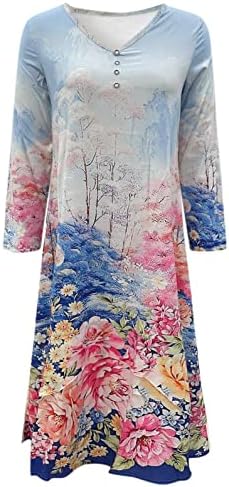 Vestidos de verão jiabing para mulheres boho maxi vestidos floral botão v pesco