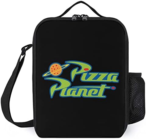 Lancheira isolada de pizza para homens e mulheres bolsa de ombro reutilizável bolsa portátil para trabalho de escritório