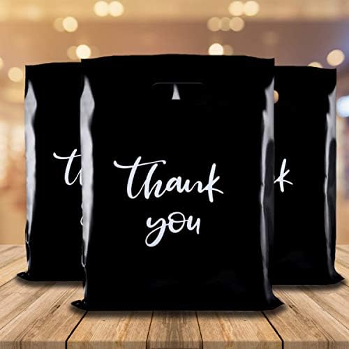 Klokiak Supplies 100 agradecimento sacos plásticos 13x16 Manças cortadas de pregos sacos de compras de varejo sacos de mercadorias