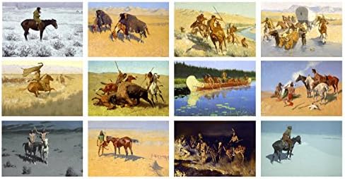 2023 Calendário de parede [12 páginas 8 x12] Indianos Ocidentais e Pioneiros Ilustração Vintage de Frederic Remington