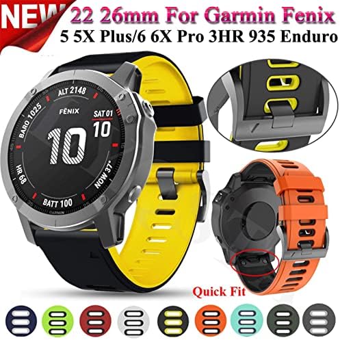 TRDYBSK Sport Silicone Smart Watch Bracelet Strap for Garmin Fenix ​​6x 7 7x 3HR 935 945 ABORDAÇÃO S60 S62 Quick EasyFit