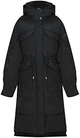 Trench Couats for Women Warm Stand Gollar Zipper Long Cotton acolchoado jaqueta de cor pura Cardigan Cardigan Slim Slim