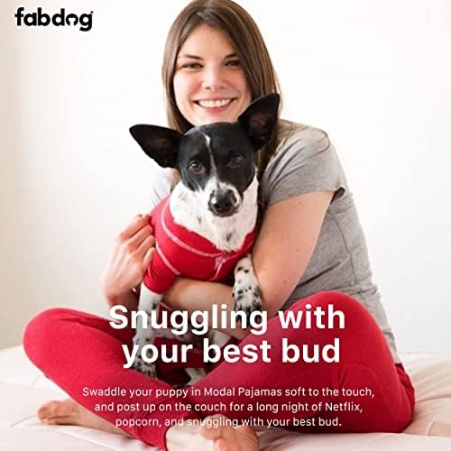 Fabdog Super Soft 18 Modal Dog Pijamas Vermelho Com Grande Conjunto Modal Vermelho Modal Combation