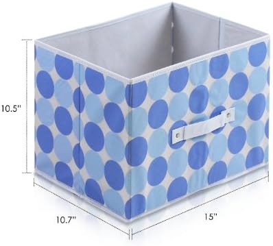 Furinno Laci 11144BL Organizador de armazenamento macio de tecido não tecido, design de pontos, azul