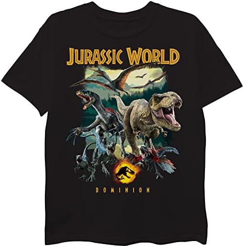 Jurassic World Boys Dominion Raptor & T-Rex Running T-Shirt