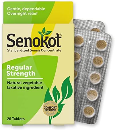 SenOkot Força regular, ingrediente de laxante vegetal natural Senna para alívio suave durante a noite de constipação ocasional,