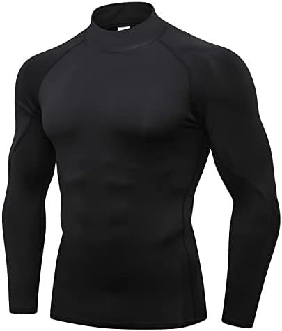 Camisas de compressão de manga longa masculinas Proteção de sol seco esportes de base de base de base de base