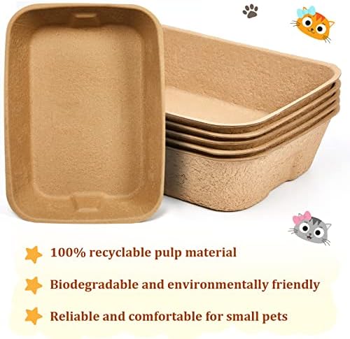 5 Pacote pequeno caixa de areia descartável de gatinho descartável Bandeja de areia de areia de gato para gato para animais